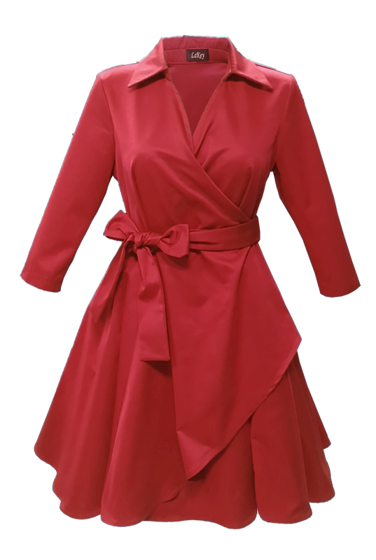 LaKey Swing czerwona sukienka midi pinup